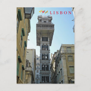Lisbon Santa Justa Lift view postcard