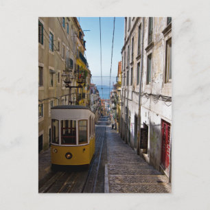 Lisbon street and tramcar the Bairro Alto Postcard