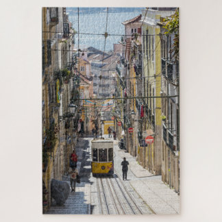 Lisbon street view with tram jigsaw jigsaw puzzle