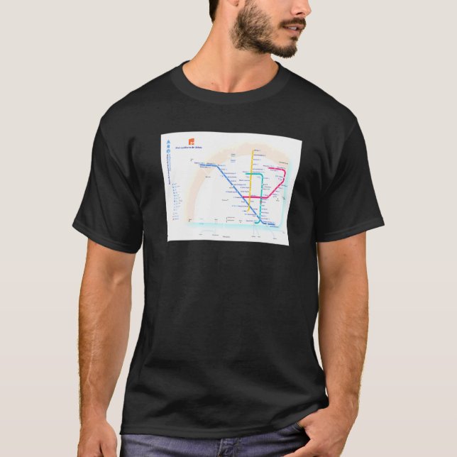 Lisbon Subway Map Portugal T T-Shirt (Front)