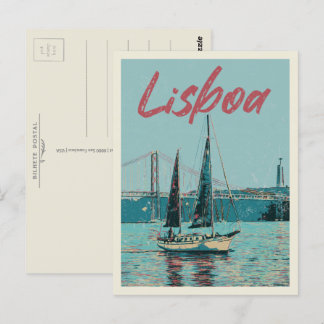 Lisbon Tagus river and bridge Portugal Postcard