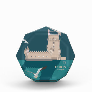 Lisbon Tower of Belem in vintage poster style Photo Block