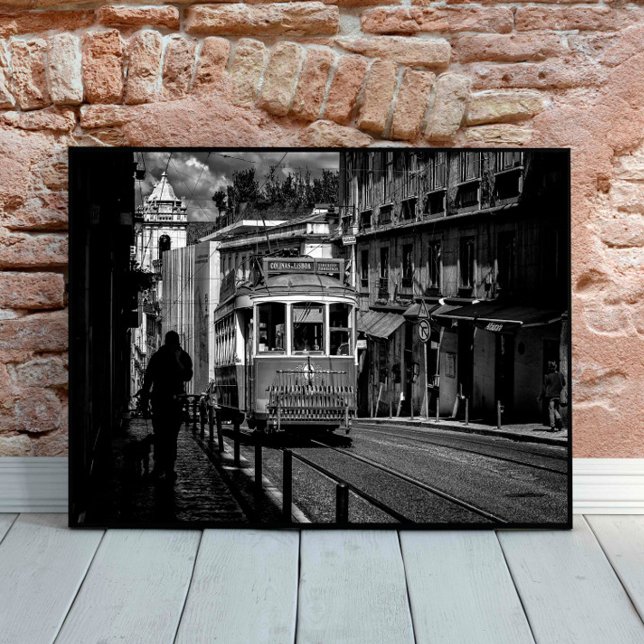 Lisbon Traditional Tram Black and White Poster (Creator Uploaded)