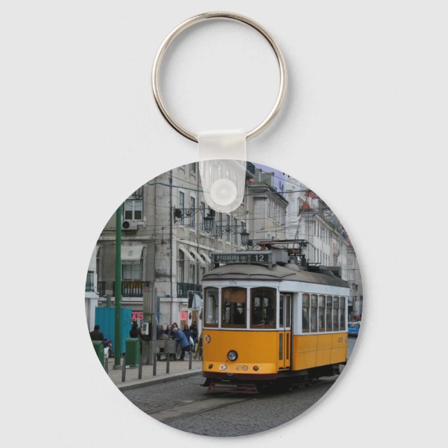 Lisbon tram Portugal Tranvias de Lisboa Key Ring (Front)