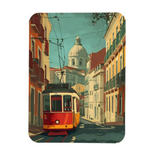 Lisbon Tram: Vintage Charm Magnet