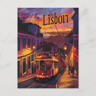 Lisbon Tram vintage  Postcard