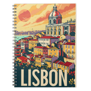 Lisbon Travel Ad Notebook