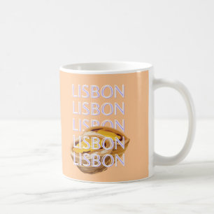 Lisbon Travel Art, Orange, Portugal Travel Art Coffee Mug