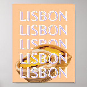 Lisbon Travel Art, Orange, Portugal Travel Art Poster