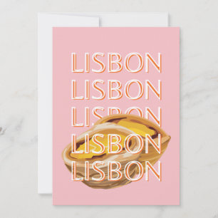 Lisbon Travel Art, Pastel, Portugal Holiday Card