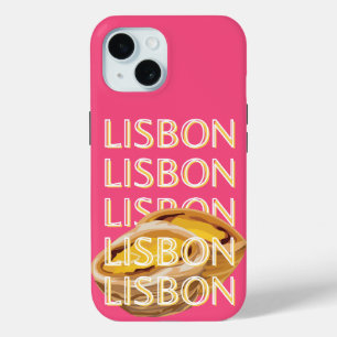 Lisbon Travel Art, Pink, Portugal Travel Art iPhone 15 Case