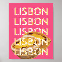 Lisbon Travel Art, Pink, Portugal Travel Art