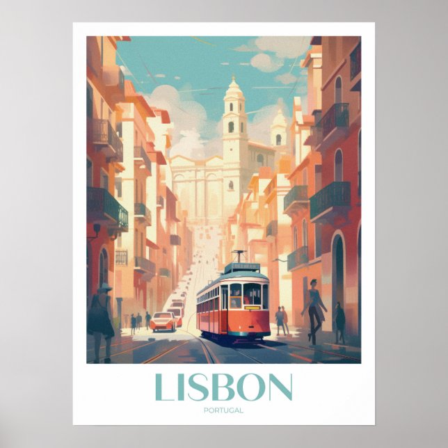 Lisbon Travel Print Wall Art  (Front)