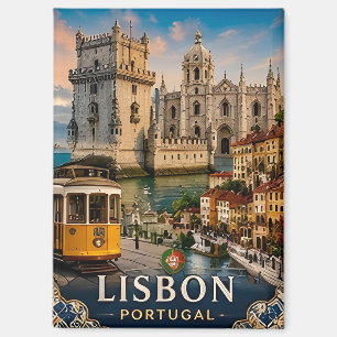 🧲 Lisbon Vacation Keepsake Portugal 🌇 Magnet