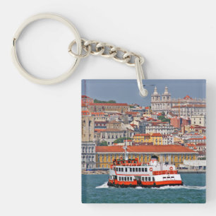 Lisbon view from Tagus river Key Ring