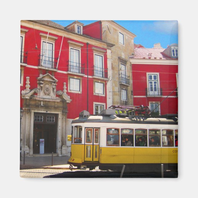 Lisbon Yellow Tram Magnet (Front)