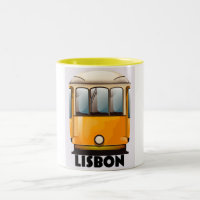 Lisbon yellow Tram travel poster