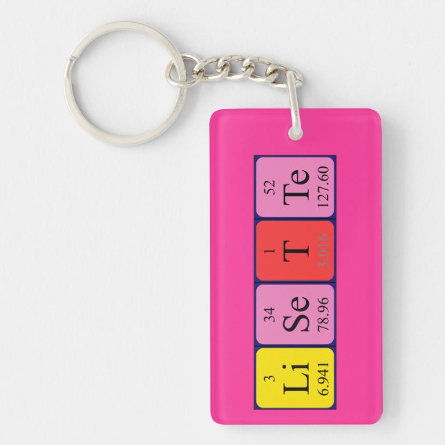 Lisette periodic table name keyring (Front)