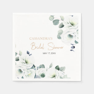 Lisianthus Succulent Ivory Botany Bridal Shower   Napkin