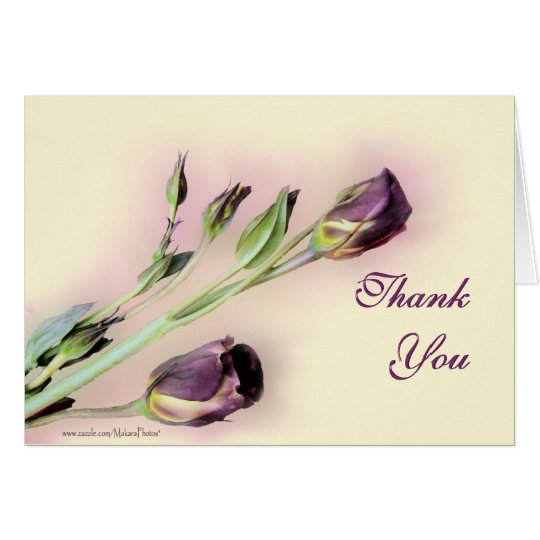 Lisianthus thank you blank card --customise