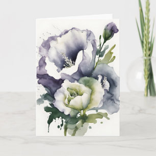 Lisianthus - Watercolor flowers Card