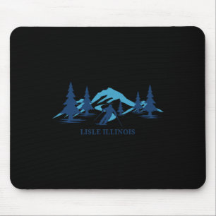 Lisle Illinois Ski Resort Skiing Skier Mouse Pad