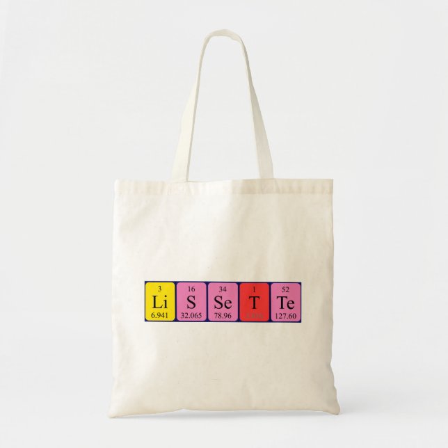 Lissette periodic table name tote bag (Front)