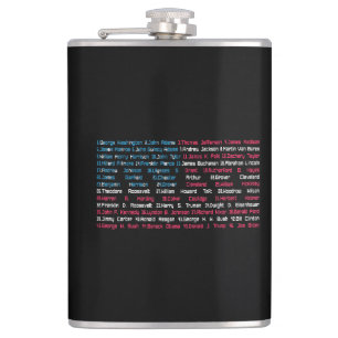 List 46 US Presidents of the United States Fun His Hip Flask