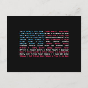 List 46 US Presidents of the United States Fun His Holiday Postcard