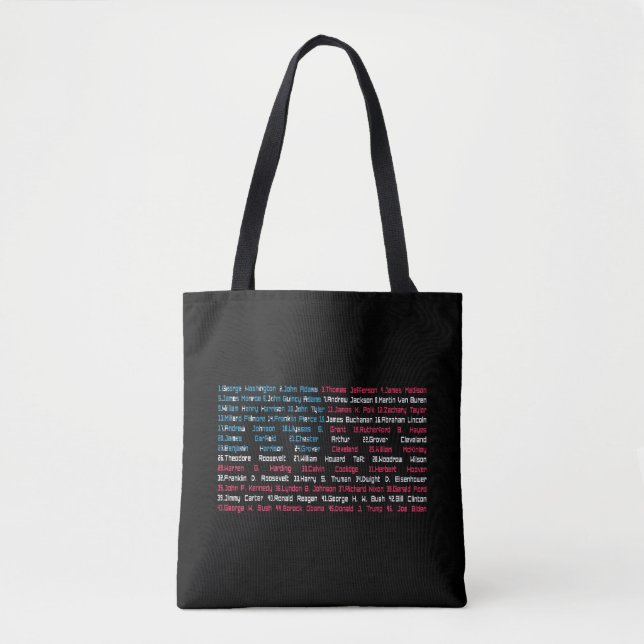 List 46 US Presidents of the United States Fun His Tote Bag (Front)