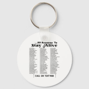List Of 99 Reasons To Stay Alive - Mental Health A Key Ring