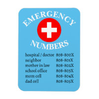 List of Emergency Phone Numbers on Blue