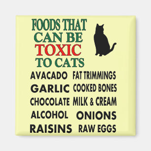 LIST OF TOXIC FOODS FOR CATS MAGNET