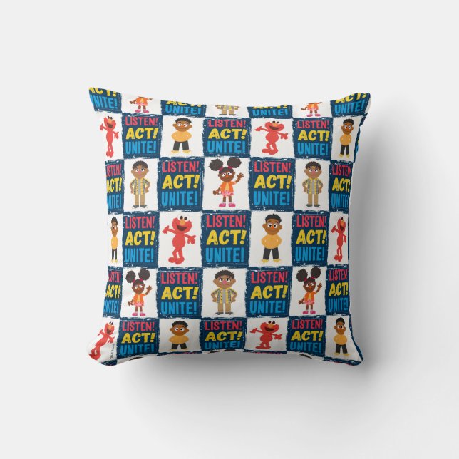 Listen! Act! Unite! Pattern Cushion (Front)
