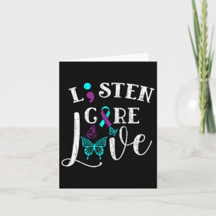 Listen Care Love Suicide Prevention Awareness Grap Card