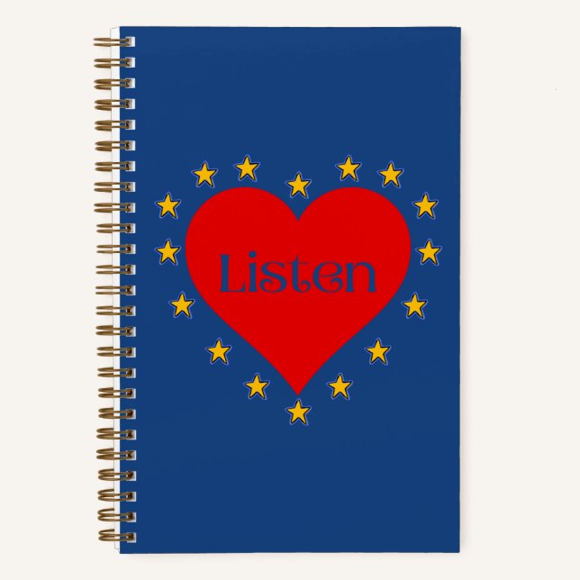 Listen Intuition Notebook in Blue (Front)