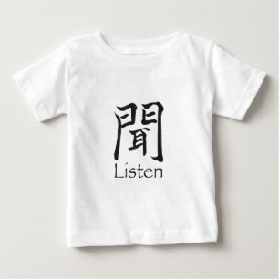 Listen Kanji Character Baby T-Shirt