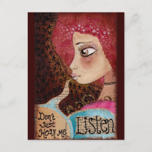 "Listen" Postcard