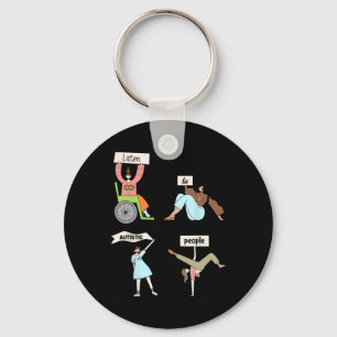 Listen To Autistic People Neurodiversity Autism Aw Key Ring