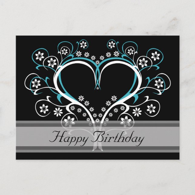 Listen to My Heart Happy Birthday Postcards (Front)