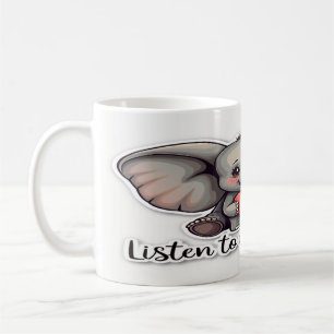Listen to Your Heart - Inspirational Quote Design Coffee Mug