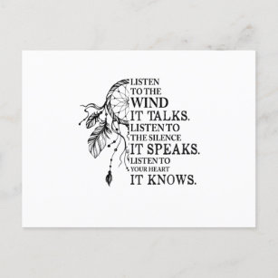 Listen To Your Heart It Knows Native Americans Announcement Postcard