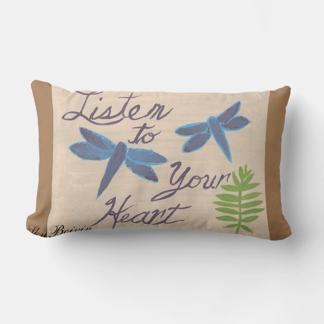 listen to your heart lumbar cushion (Front)