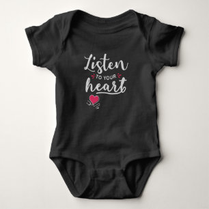 Listen to your heart stethoscope baby bodysuit