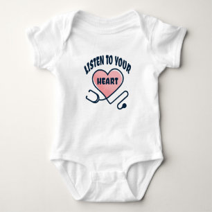 Listen to your heart stethoscope baby bodysuit