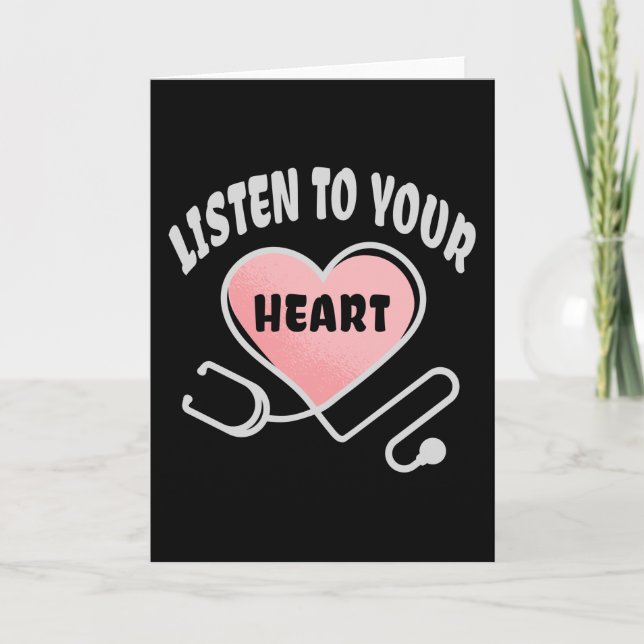 Listen to your heart stethoscope card (Front)
