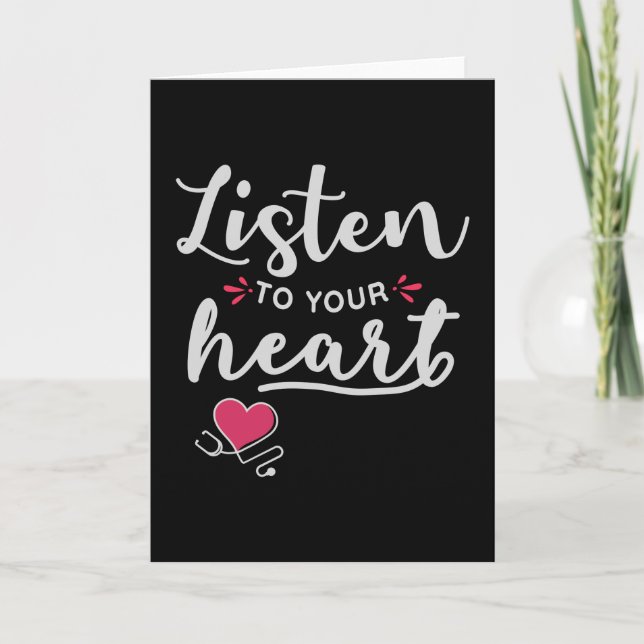 Listen to your heart stethoscope card (Front)
