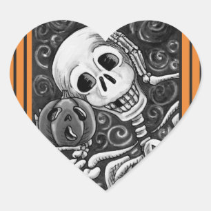 LISTEN TO YOUR PUMPKIN, HALLOWEEN SKELETON STICKER