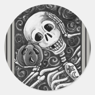 LISTEN TO YOUR PUMPKIN, HALLOWEEN SKELETON STICKER