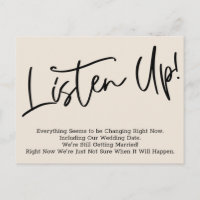 Listen Up! Postponed Wedding Notice, Cream